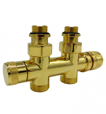 Узел нижнего подключения прямой 1/2"х3/4"Е Золото, 0682-1500D0E0 - фото анонса