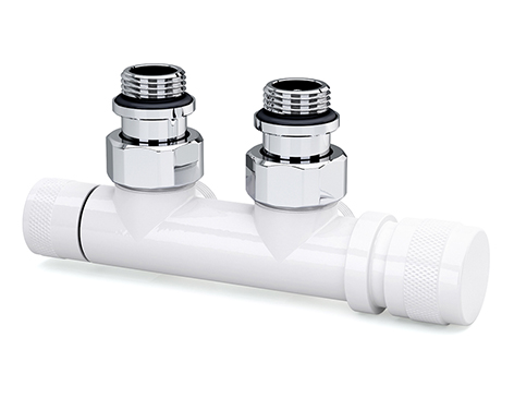 Узел нижнего подключения угловой 1/2"х3/4"Е Белый (правый), 0681-1500VCEA - фото анонса