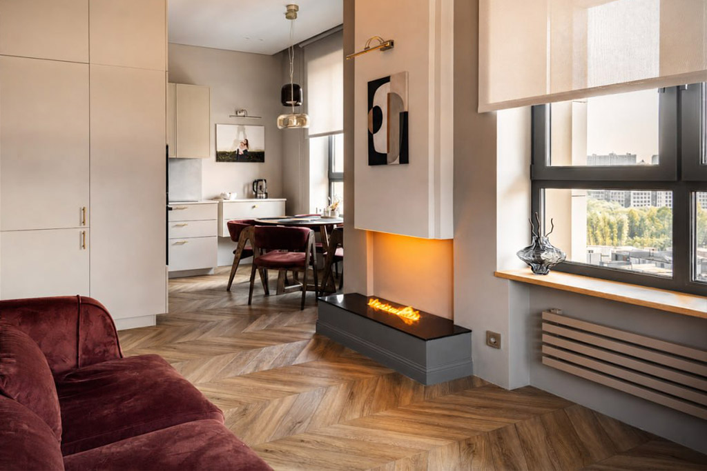 Настенный радиатор KZTO Quadrum 40 H в интерьере гостиной на сайте KZTO Pro_фото 2