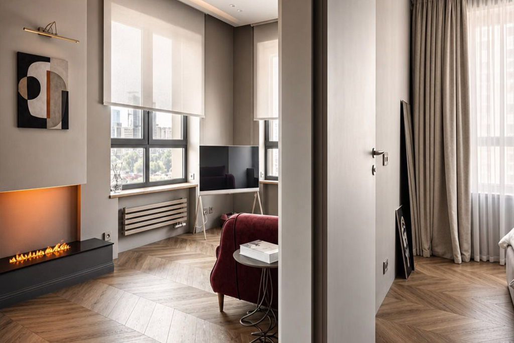 Настенный радиатор KZTO Quadrum 40 H в интерьере гостиной на сайте KZTO Pro_фото 4